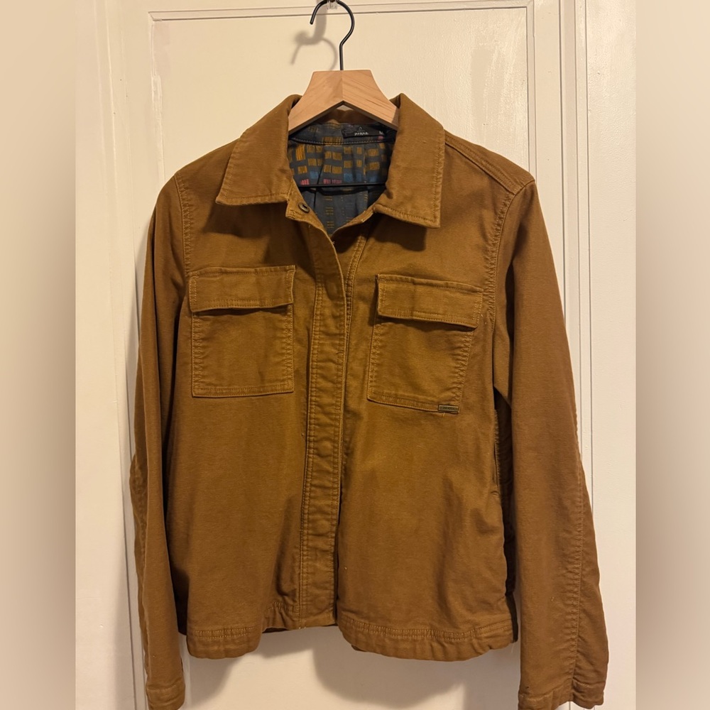 Prana Mustard and Blue Patterned Jacket